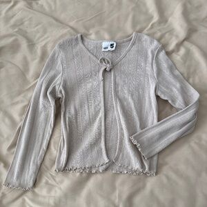 Cotton On Open Front Light Beige Cardigan Size 5